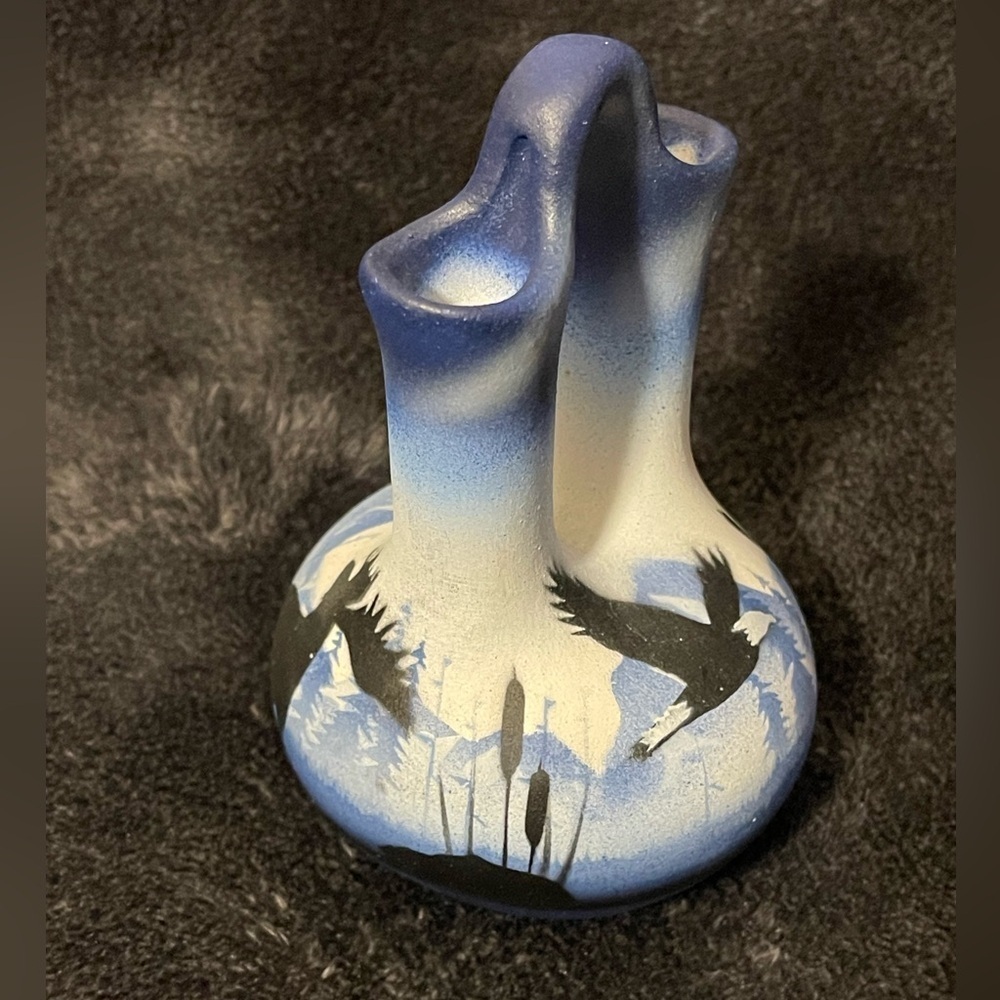 Blue Wedding Pottery American Heritage Collection signed stamped RW Adam… - Picture 7 of 7